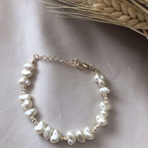 X-Lady Altın Renk Barok İnci Bileklik