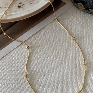 Altın Renk Kararmaz Paslanmaz Dorika Zincir Çelik Kolye