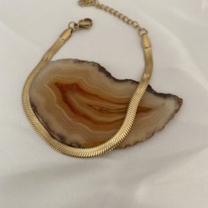 Altın Renk Unisex İtalyan Çelik Bileklik