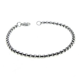 Gümüş Renk İç İçe Geçmeli Arnavut Asansör Unisex Çelik Bileklik