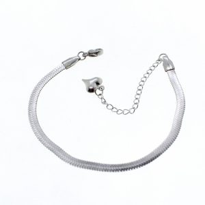 Gümüş Renk İtalyan Zincir Unisex Model Çelik Bileklik